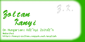 zoltan kanyi business card